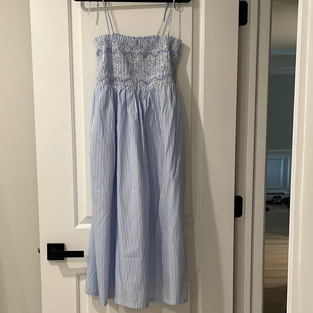NWT J. Crew Blue and White Striped Sundress